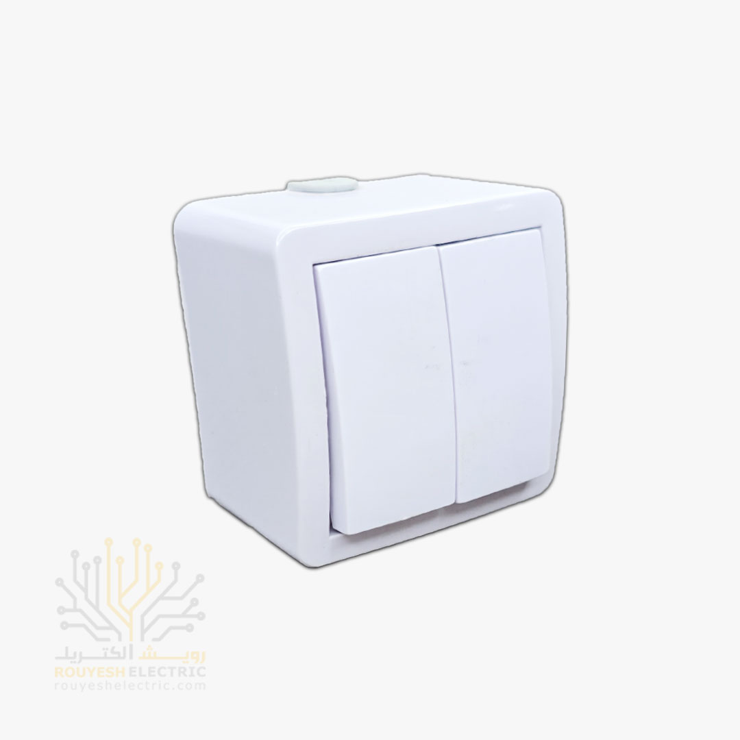 کلید دوپل روکار برند بکر سفید